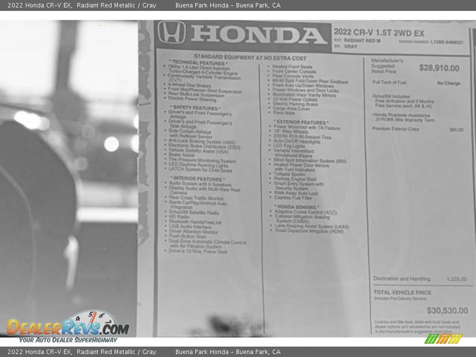 2022 Honda CR-V EX Radiant Red Metallic / Gray Photo #36