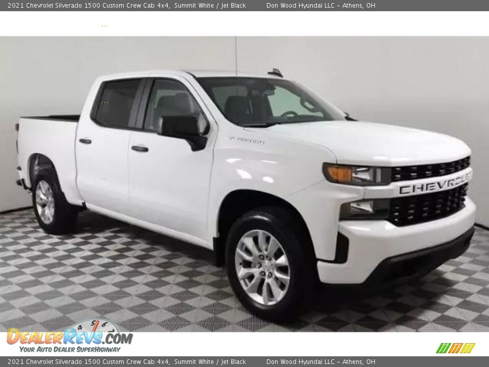 2021 Chevrolet Silverado 1500 Custom Crew Cab 4x4 Summit White / Jet Black Photo #3