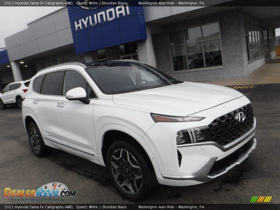 2021 Hyundai Santa Fe Calligraphy AWD Quartz White / Obsidian Black Photo #1