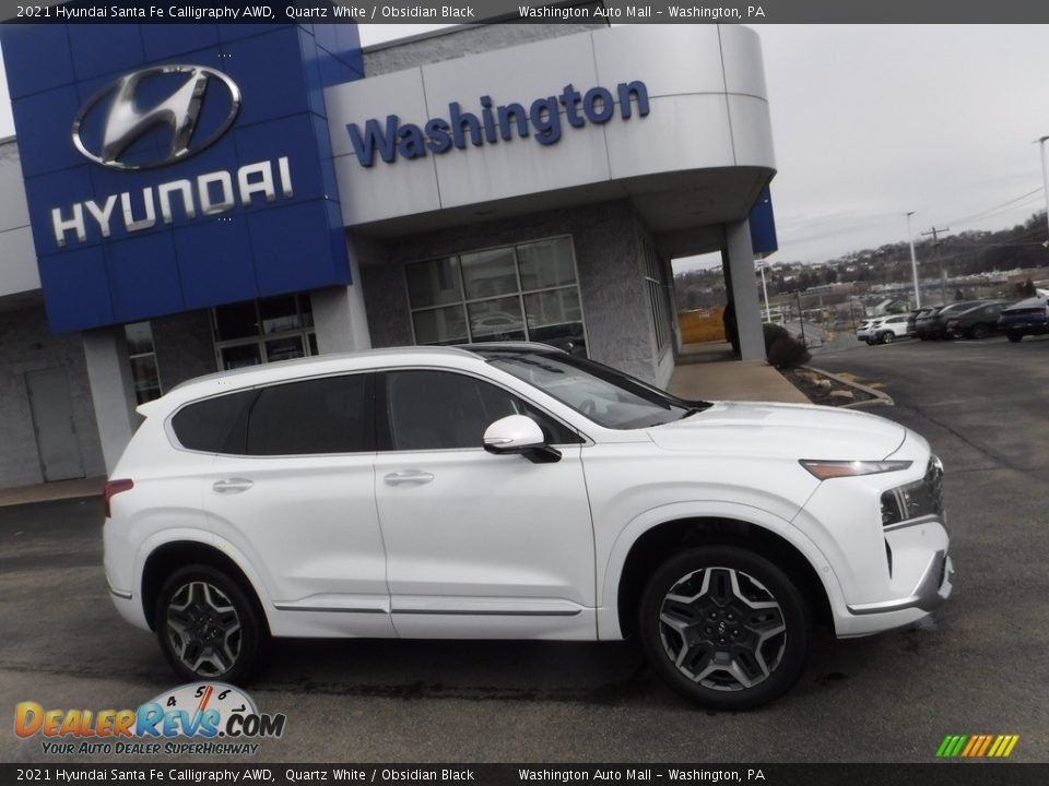 2021 Hyundai Santa Fe Calligraphy AWD Quartz White / Obsidian Black Photo #2