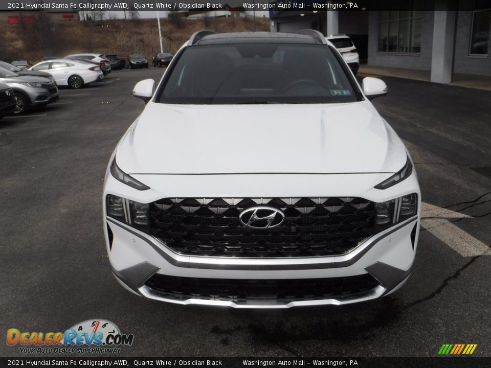 2021 Hyundai Santa Fe Calligraphy AWD Quartz White / Obsidian Black Photo #4