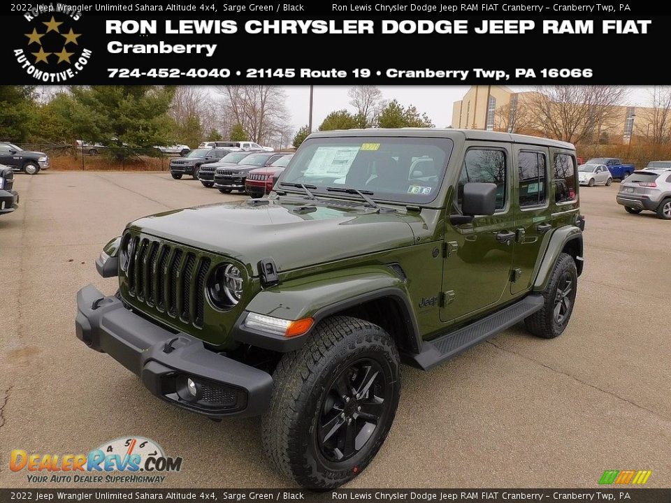 2022 Jeep Wrangler Unlimited Sahara Altitude 4x4 Sarge Green / Black Photo #1