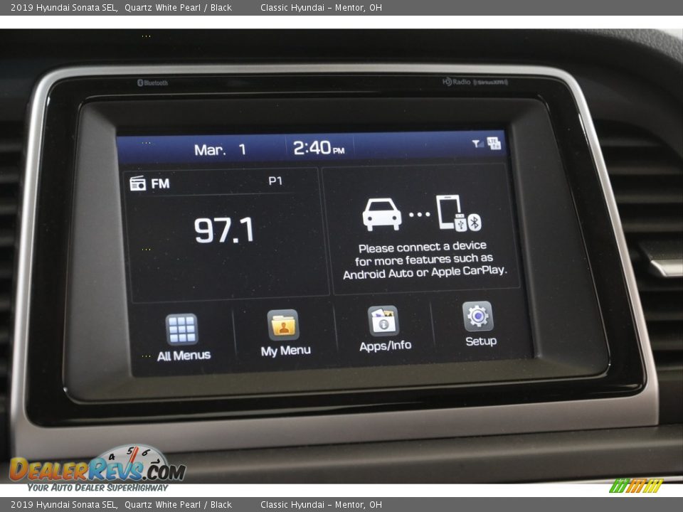 2019 Hyundai Sonata SEL Quartz White Pearl / Black Photo #10