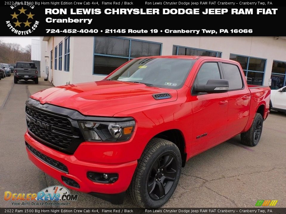 2022 Ram 1500 Big Horn Night Edition Crew Cab 4x4 Flame Red / Black Photo #1