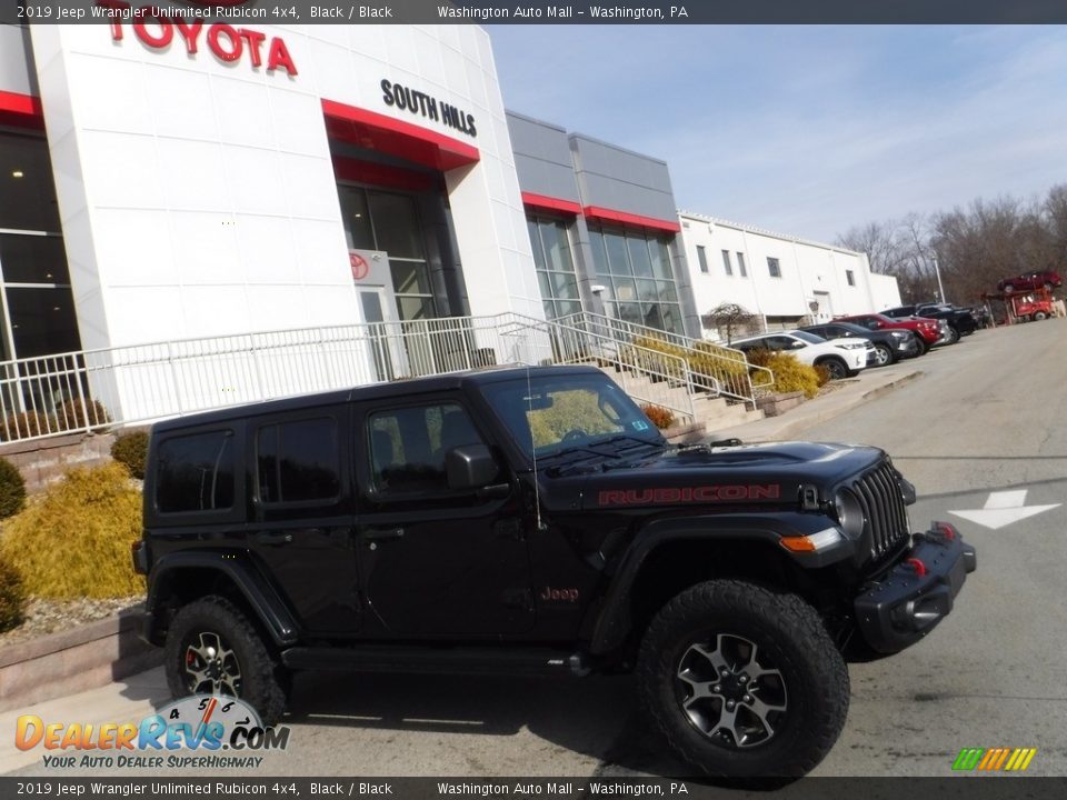 2019 Jeep Wrangler Unlimited Rubicon 4x4 Black / Black Photo #2