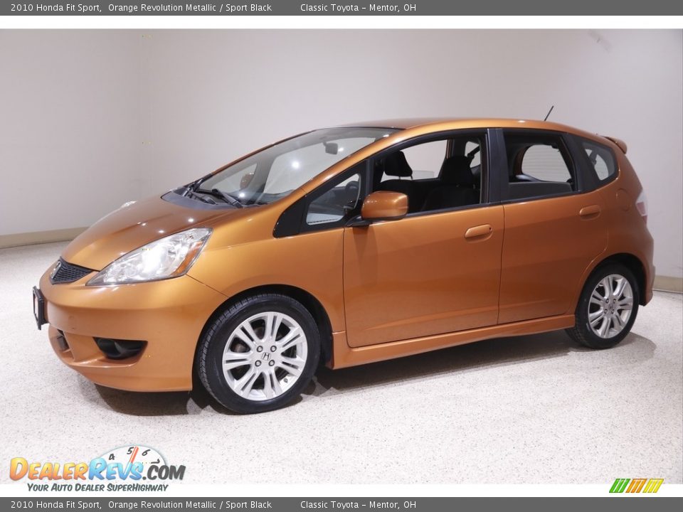2010 Honda Fit Sport Orange Revolution Metallic / Sport Black Photo #3