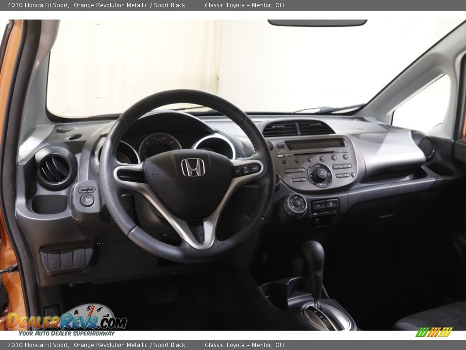 2010 Honda Fit Sport Orange Revolution Metallic / Sport Black Photo #6