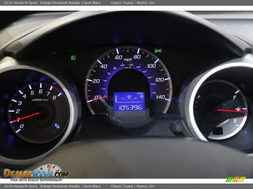 2010 Honda Fit Sport Orange Revolution Metallic / Sport Black Photo #8