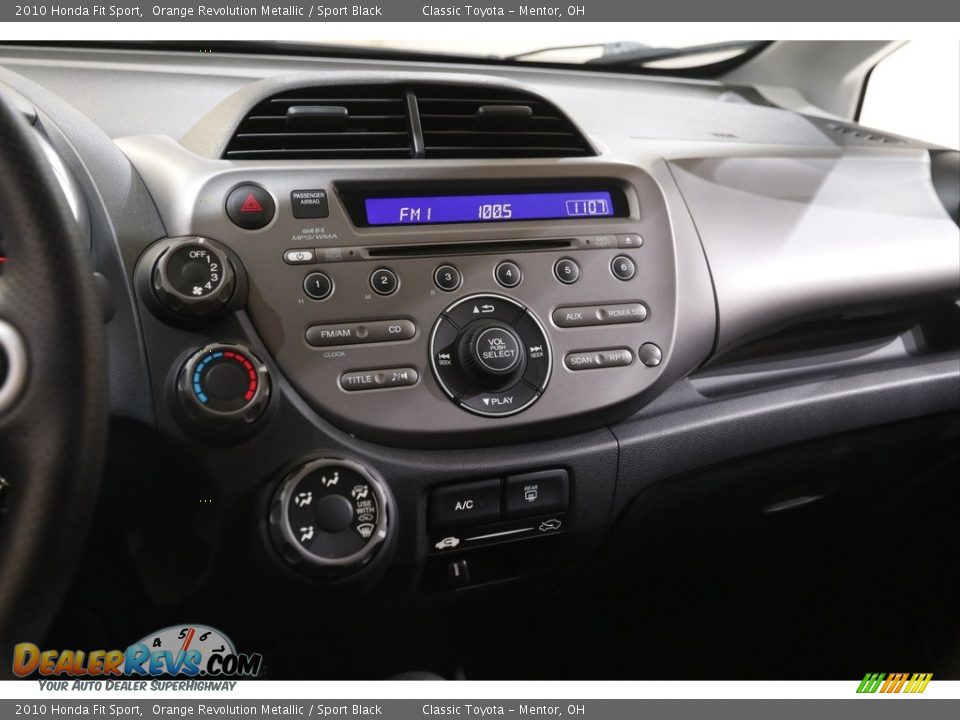2010 Honda Fit Sport Orange Revolution Metallic / Sport Black Photo #9