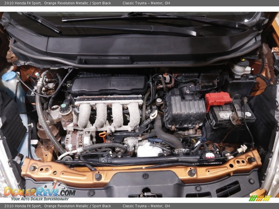 2010 Honda Fit Sport Orange Revolution Metallic / Sport Black Photo #16
