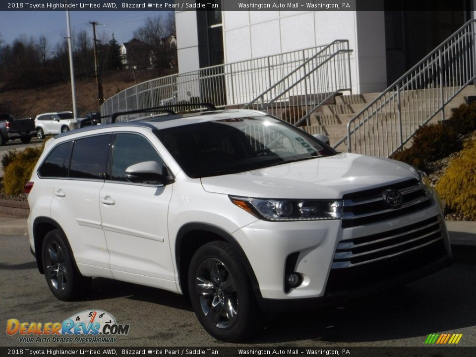 2018 Toyota Highlander Limited AWD Blizzard White Pearl / Saddle Tan Photo #1