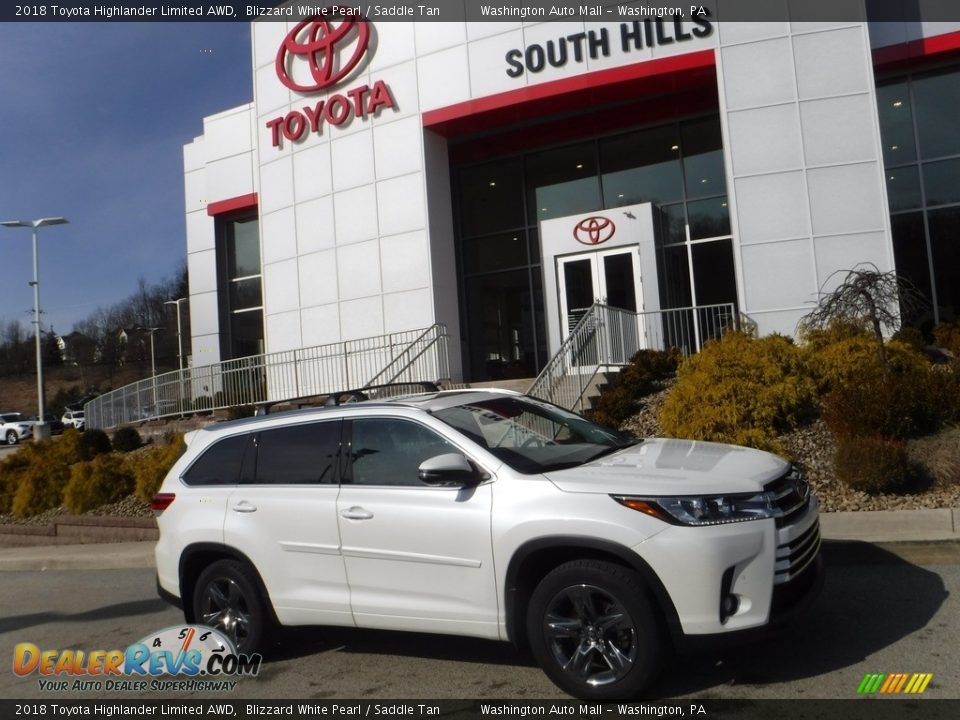 2018 Toyota Highlander Limited AWD Blizzard White Pearl / Saddle Tan Photo #2