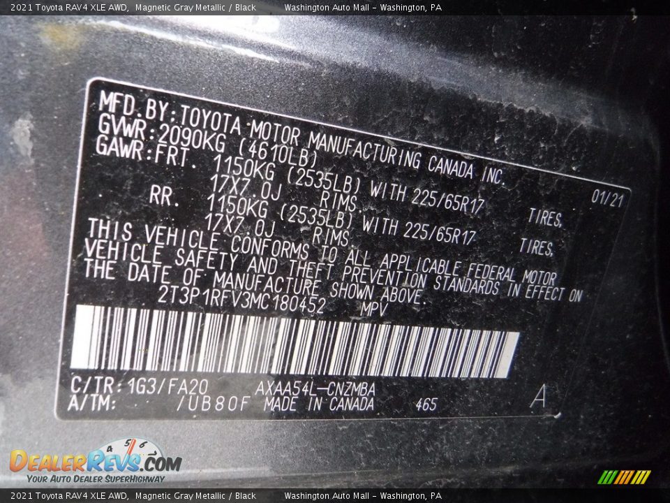 2021 Toyota RAV4 XLE AWD Magnetic Gray Metallic / Black Photo #29