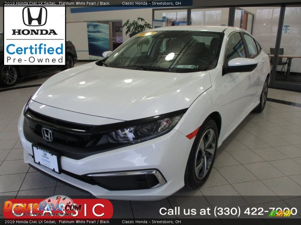 2019 Honda Civic LX Sedan Platinum White Pearl / Black Photo #1