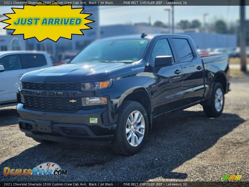 2021 Chevrolet Silverado 1500 Custom Crew Cab 4x4 Black / Jet Black Photo #1