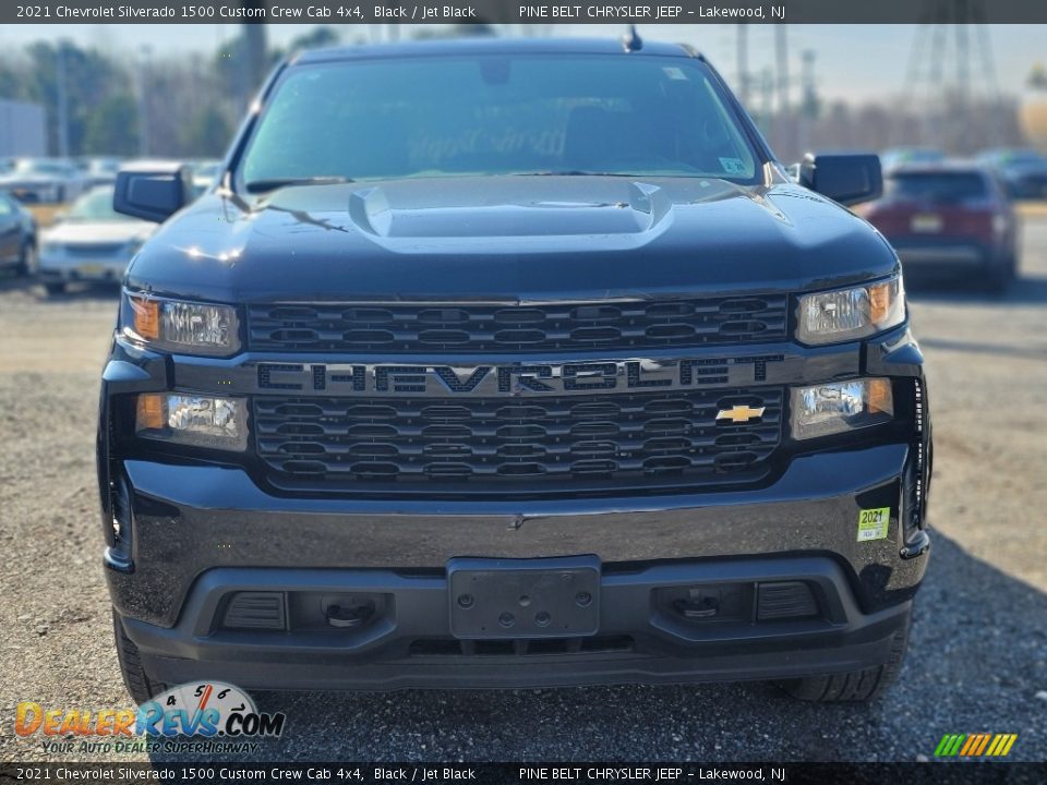 2021 Chevrolet Silverado 1500 Custom Crew Cab 4x4 Black / Jet Black Photo #2