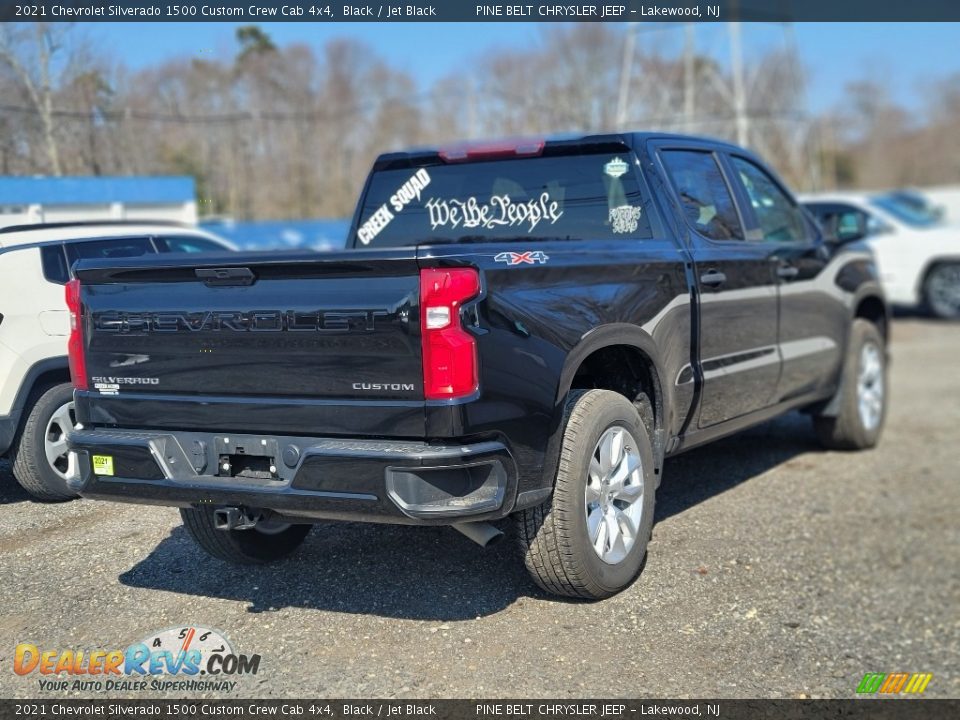 2021 Chevrolet Silverado 1500 Custom Crew Cab 4x4 Black / Jet Black Photo #3