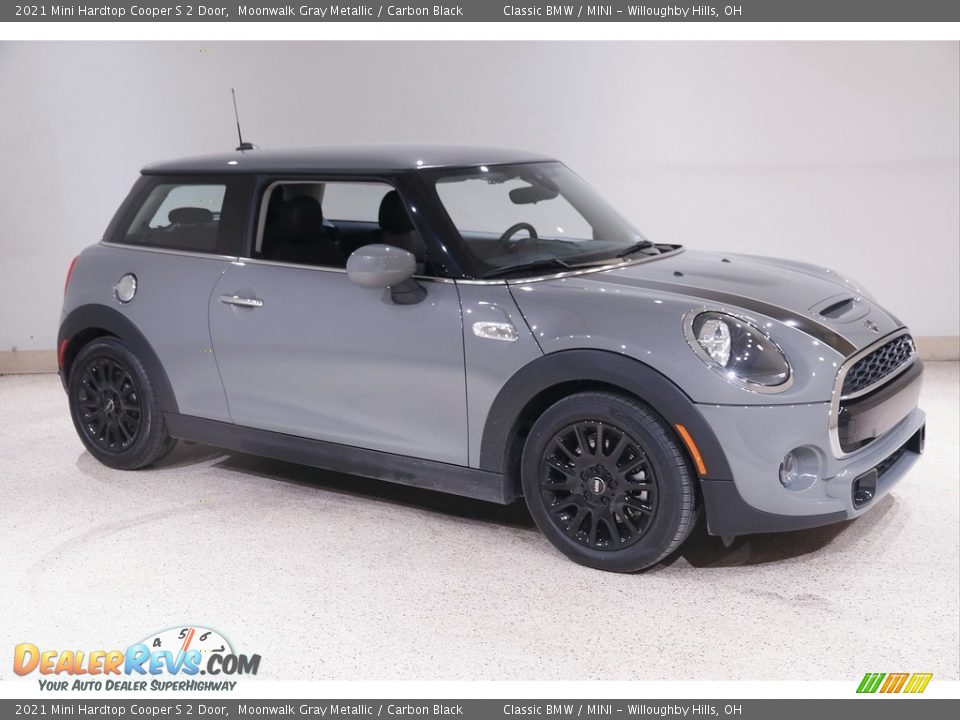 2021 Mini Hardtop Cooper S 2 Door Moonwalk Gray Metallic / Carbon Black Photo #1