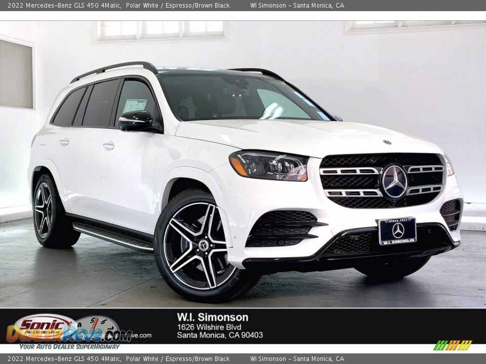 2022 Mercedes-Benz GLS 450 4Matic Polar White / Espresso/Brown Black Photo #1