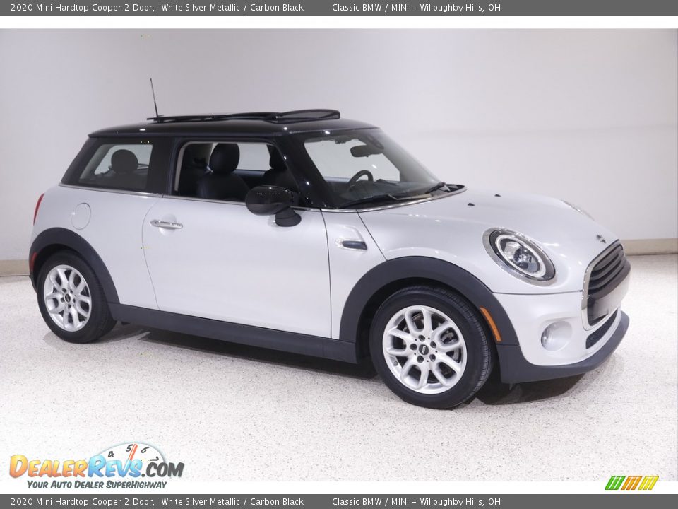 2020 Mini Hardtop Cooper 2 Door White Silver Metallic / Carbon Black Photo #1