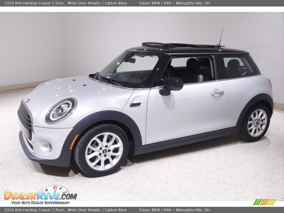 2020 Mini Hardtop Cooper 2 Door White Silver Metallic / Carbon Black Photo #3