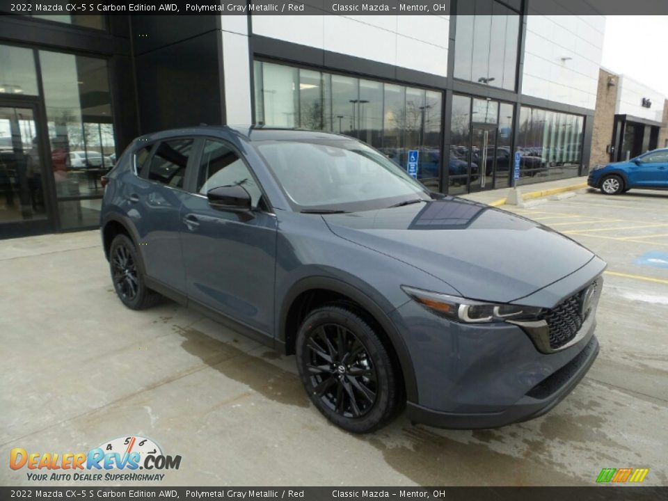 2022 Mazda CX-5 S Carbon Edition AWD Polymetal Gray Metallic / Red Photo #1