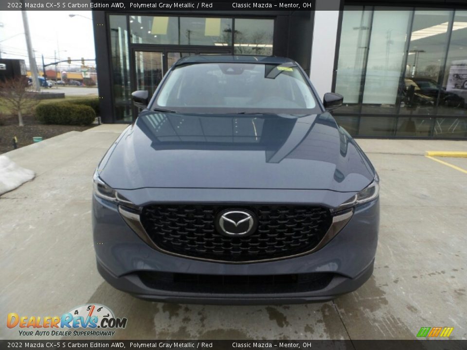 2022 Mazda CX-5 S Carbon Edition AWD Polymetal Gray Metallic / Red Photo #2