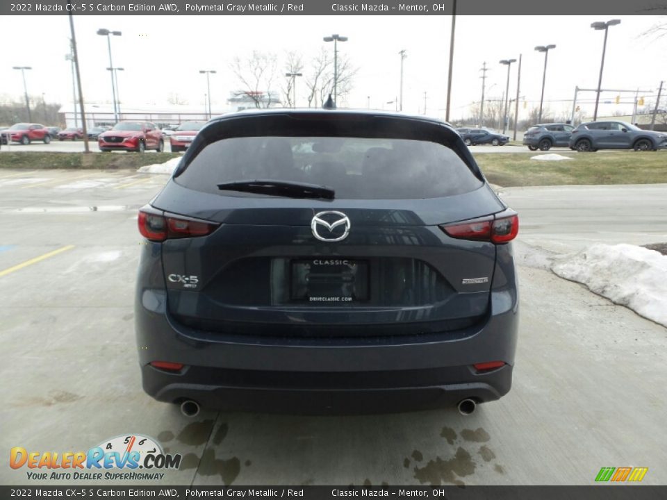 2022 Mazda CX-5 S Carbon Edition AWD Polymetal Gray Metallic / Red Photo #5