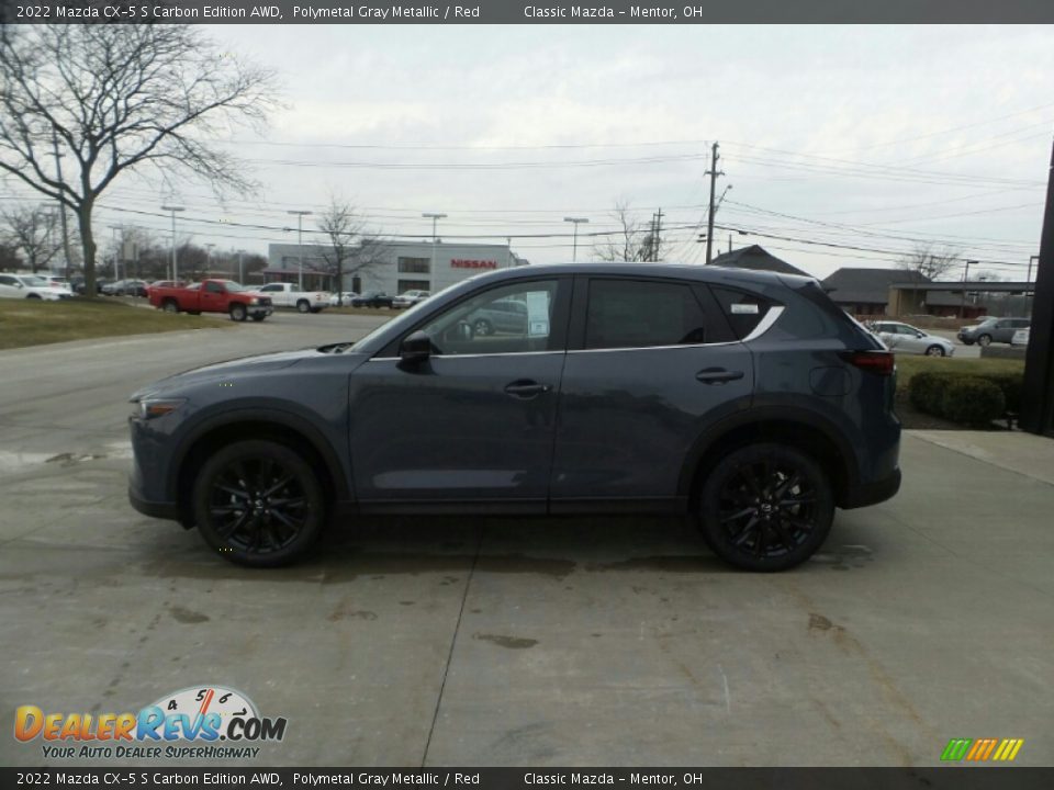 2022 Mazda CX-5 S Carbon Edition AWD Polymetal Gray Metallic / Red Photo #6