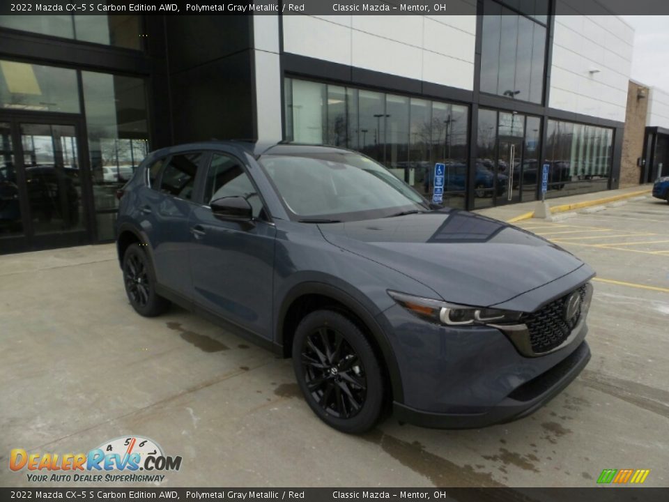 2022 Mazda CX-5 S Carbon Edition AWD Polymetal Gray Metallic / Red Photo #1