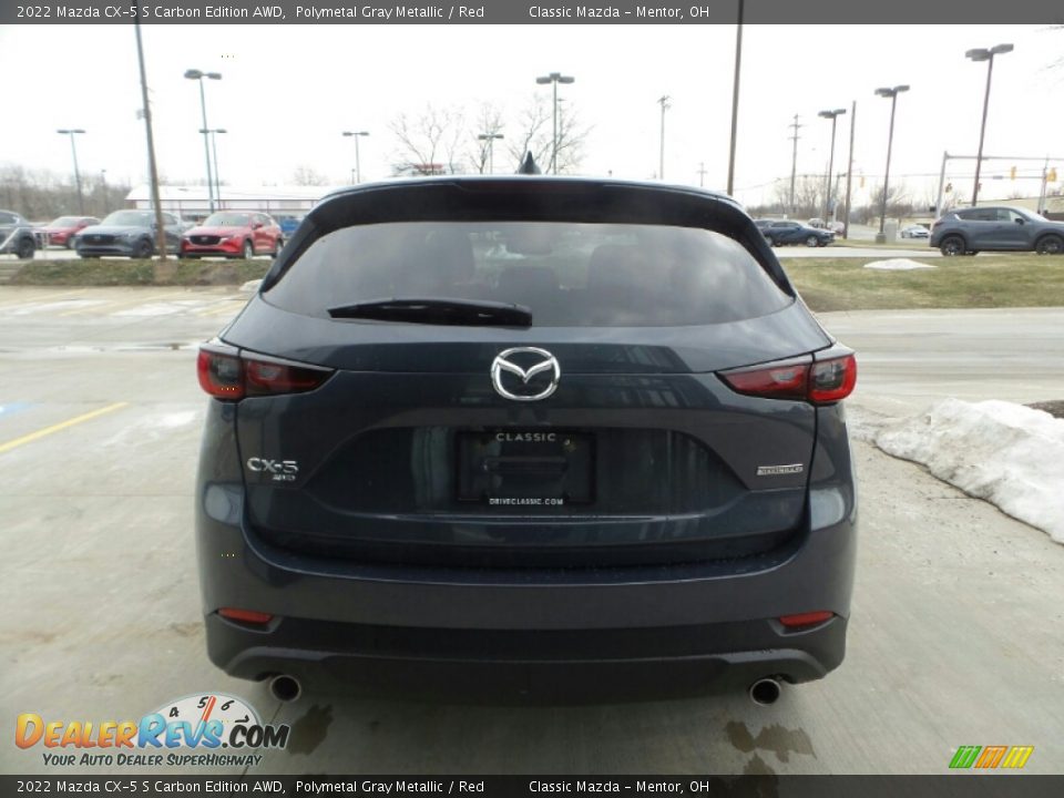 2022 Mazda CX-5 S Carbon Edition AWD Polymetal Gray Metallic / Red Photo #5