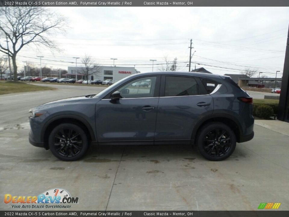 2022 Mazda CX-5 S Carbon Edition AWD Polymetal Gray Metallic / Red Photo #6