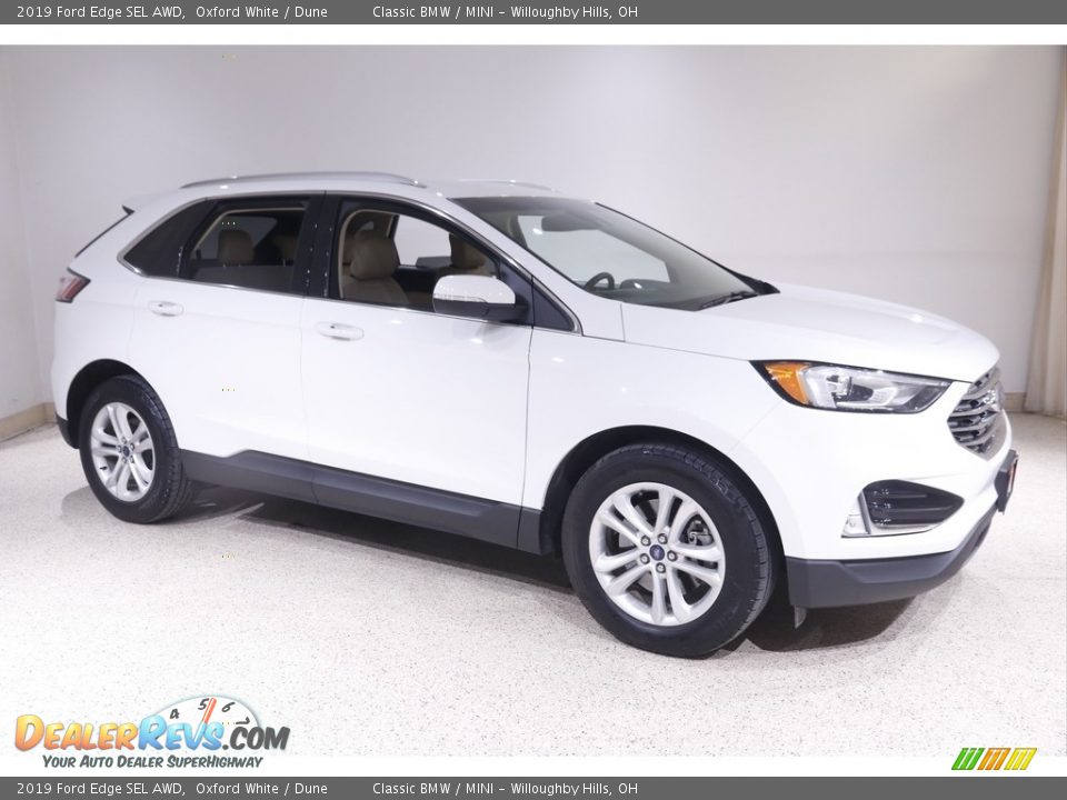 2019 Ford Edge SEL AWD Oxford White / Dune Photo #1