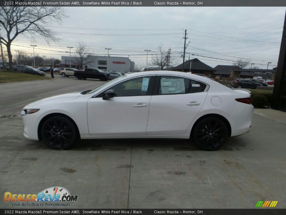 2022 Mazda Mazda3 Premium Sedan AWD Snowflake White Pearl Mica / Black Photo #6