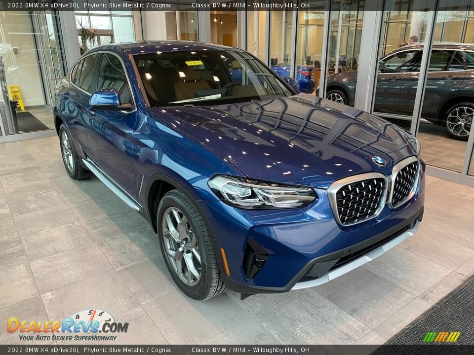 2022 BMW X4 xDrive30i Phytonic Blue Metallic / Cognac Photo #1