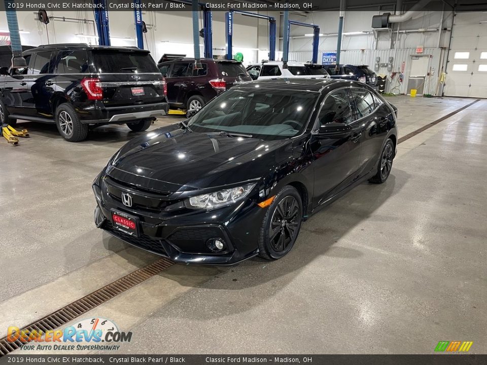 2019 Honda Civic EX Hatchback Crystal Black Pearl / Black Photo #1