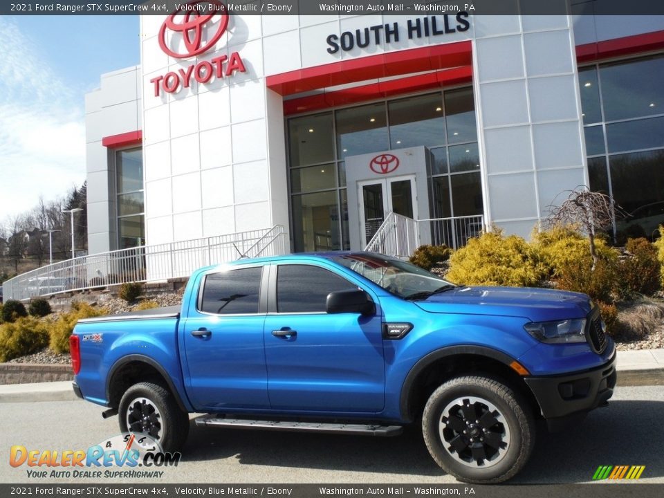 2021 Ford Ranger STX SuperCrew 4x4 Velocity Blue Metallic / Ebony Photo #2