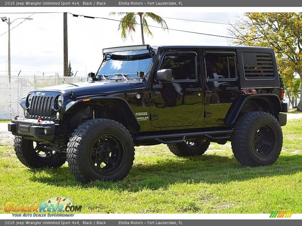 2016 Jeep Wrangler Unlimited Sport 4x4 Black / Black Photo #8