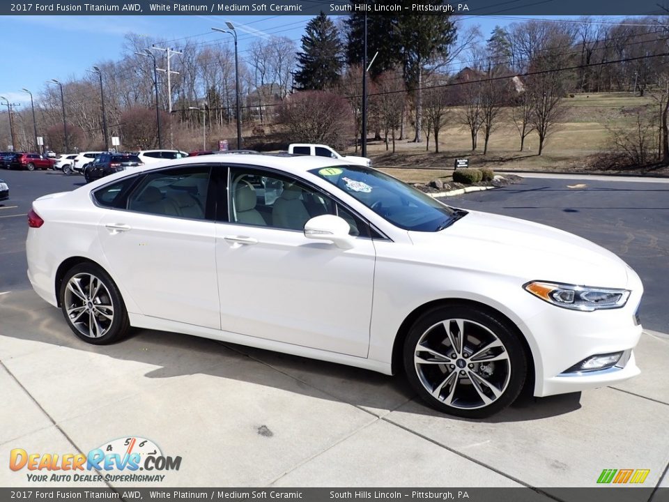 2017 Ford Fusion Titanium AWD White Platinum / Medium Soft Ceramic Photo #7