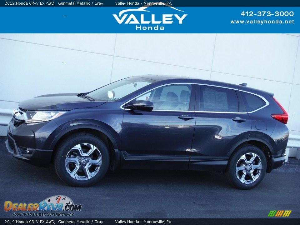 2019 Honda CR-V EX AWD Gunmetal Metallic / Gray Photo #2