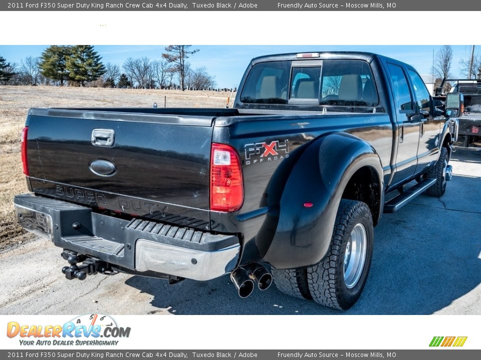 2011 Ford F350 Super Duty King Ranch Crew Cab 4x4 Dually Tuxedo Black / Adobe Photo #4