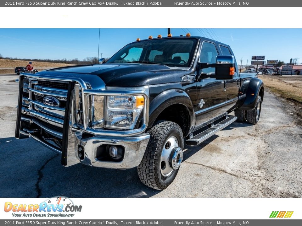 2011 Ford F350 Super Duty King Ranch Crew Cab 4x4 Dually Tuxedo Black / Adobe Photo #8