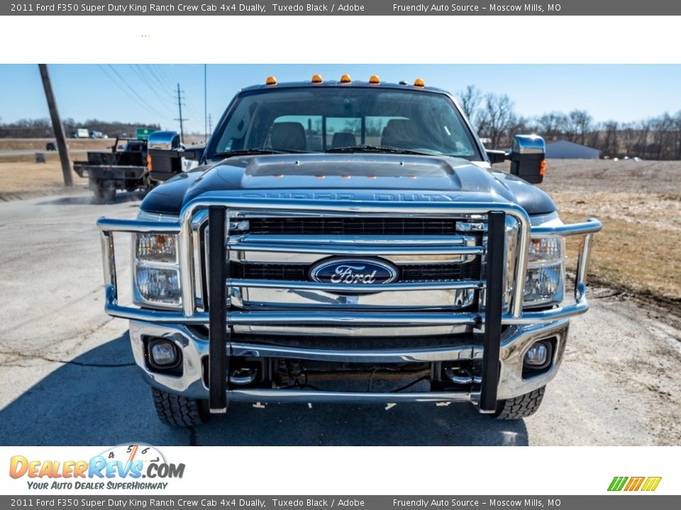 2011 Ford F350 Super Duty King Ranch Crew Cab 4x4 Dually Tuxedo Black / Adobe Photo #9