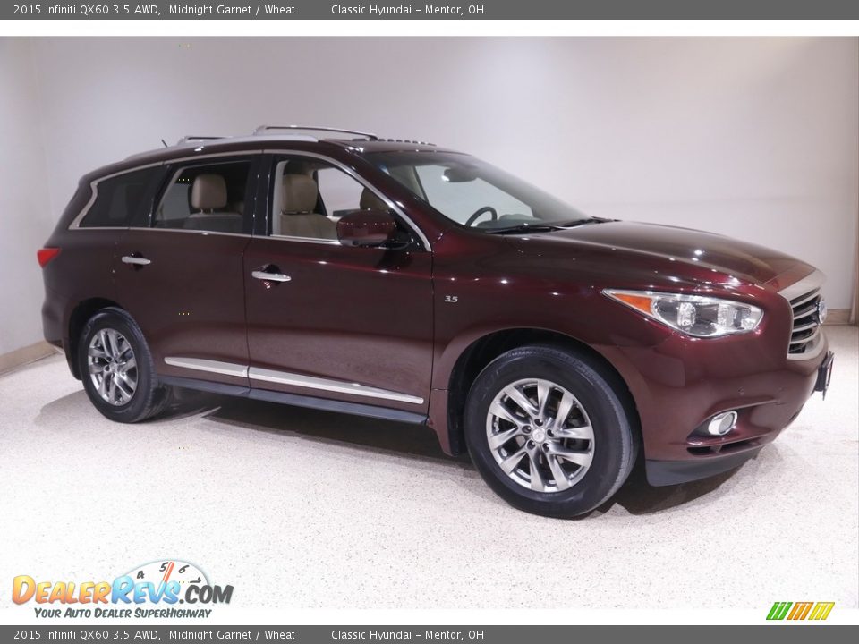 2015 Infiniti QX60 3.5 AWD Midnight Garnet / Wheat Photo #1