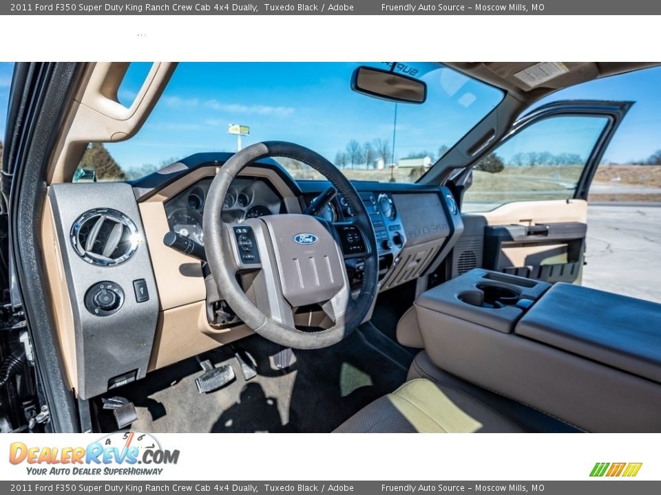 2011 Ford F350 Super Duty King Ranch Crew Cab 4x4 Dually Tuxedo Black / Adobe Photo #19