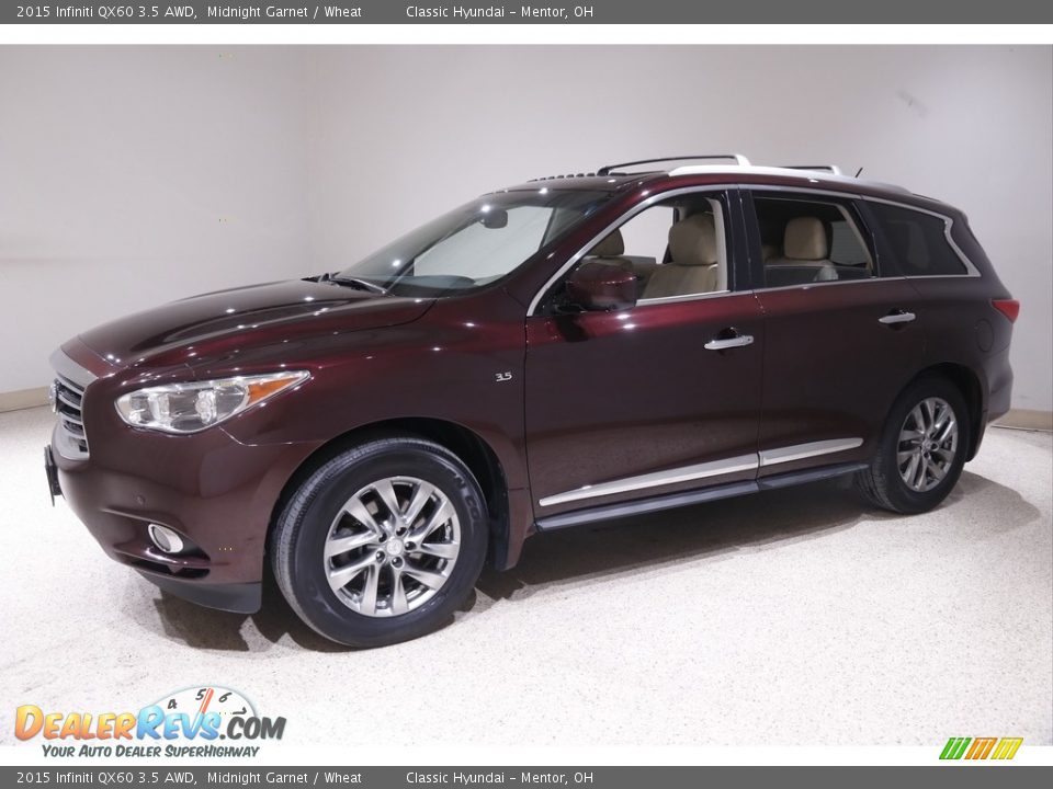 2015 Infiniti QX60 3.5 AWD Midnight Garnet / Wheat Photo #3