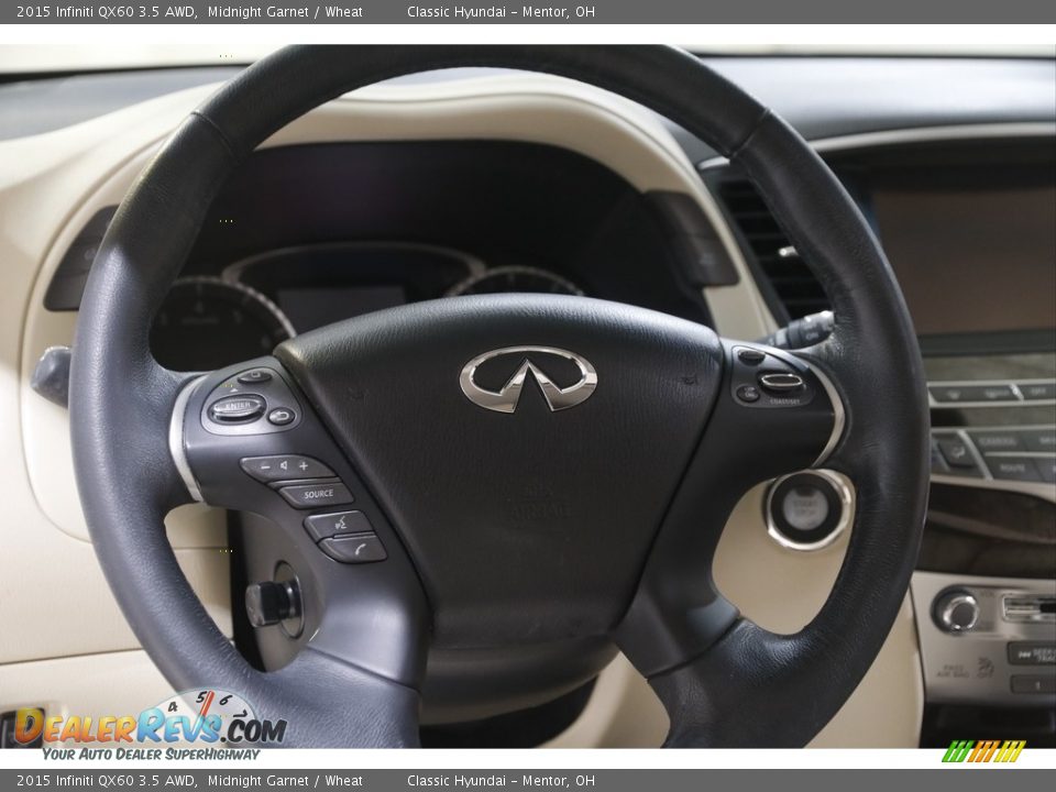 2015 Infiniti QX60 3.5 AWD Midnight Garnet / Wheat Photo #7