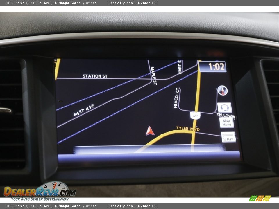 2015 Infiniti QX60 3.5 AWD Midnight Garnet / Wheat Photo #10
