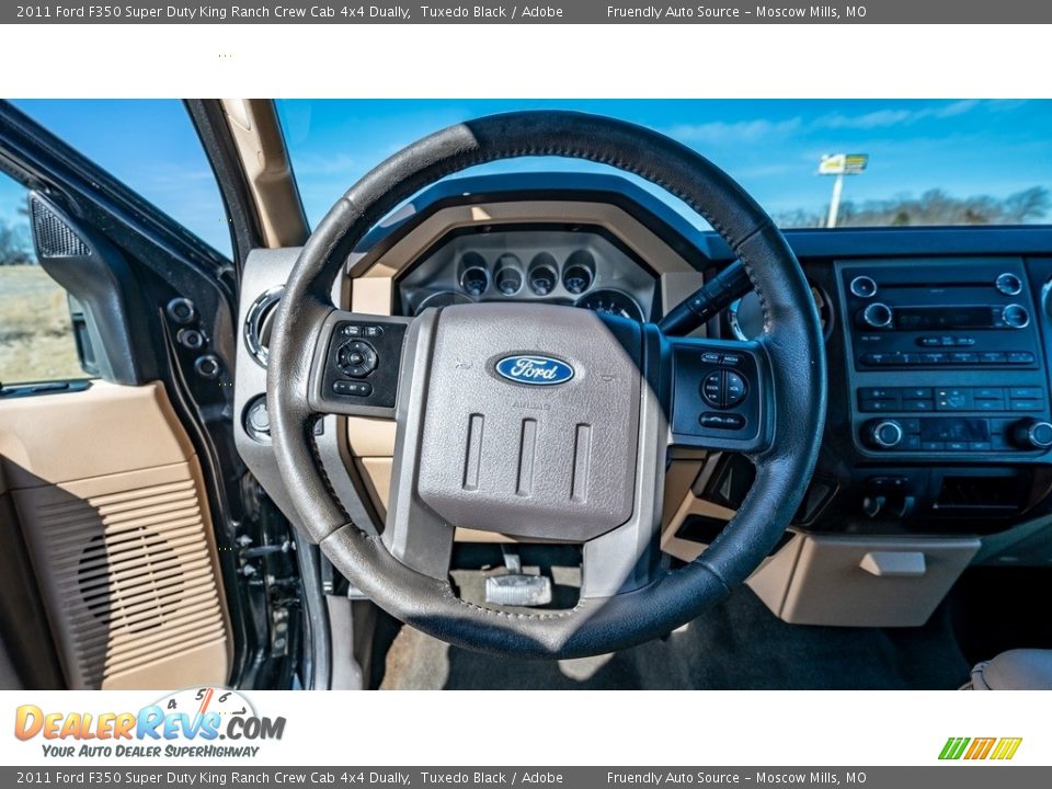 2011 Ford F350 Super Duty King Ranch Crew Cab 4x4 Dually Tuxedo Black / Adobe Photo #27