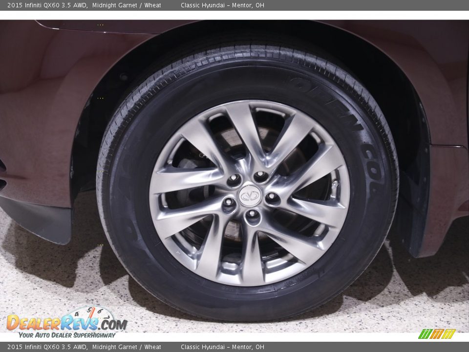 2015 Infiniti QX60 3.5 AWD Midnight Garnet / Wheat Photo #22